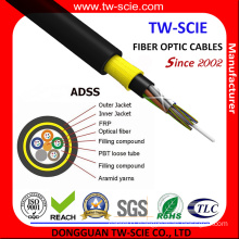 72 Core ADSS Long Span Aramid Yarn Optical Fiber Cable